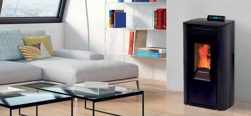 NEW La stufa e termostufa a pellet Ambria è adatta per piccole e medie abitazioni di nuova generazione.