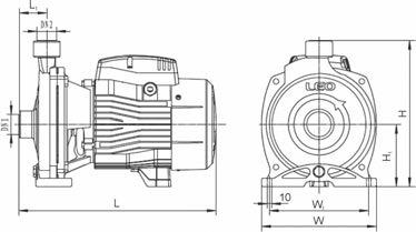 PUMP Cast iron pump body, support under special anti-rust treatment Stainless steel impeller AISI 304 shaft Max. liquid temperature: +40 C Max.