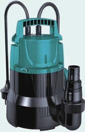Elettropompe electric pumps LKS Elettropompe sommergibili in PVC Water Submersible Pumps Applicazione Elettropompa leggera e maneggevole, la sua affidabilità è garantita da una doppia protezione