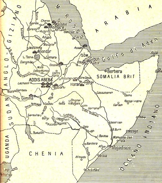 indicava gli alberghi posti in cantiere nelle città di Asmara, Massaua, Dessiè, Dire Daua, Assab e Gimma e l epoca in cui approssimativamente avrebbero cominciato a funzionare.