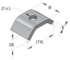 Kit rampone di fissaggio Binari e accessori 45 Rampone di fi ssaggio in acciaio Dati tecnici: Tipo binario: Profi lo-c 35, 36, 45, Stex 35 Materiale: Acciaio Applicazioni: Per fi ssare barre di profi