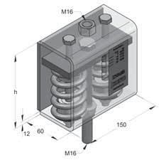 Molle insonorizzanti Molla pensile FH 1, con una molla Molla pensile FH1 Carico ammissibile: fi no a 3000 N 3c Dati Tecnici: Numero di molle: 1 pezzo Materiale: Acciaio Carico ammissibile: fi no a