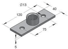 Tipo materiale: S235JR Per il montaggio di collari tramite l utilizzo di barra Finitura: Zincatura galvanica (GALV) 1) o tronchetto fi lettati o tubo fi lettato.