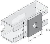 Acciaio Inox Piastra forata Dati tecnici: Tipo di binario: Profi lo-c 45 mm Materiale: Acciaio Inox Tipo materiale: V4A V2A Piastra forata V4A V2A Descrizione Dimensioni Peso Conf.