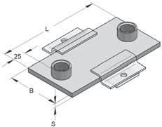 Slitta GL 100 Acciaio Inox F adm Dati tecnici: Massimo scorrimento: 75mm Materiale: Acciaio Inox Massima dimensione del collare: 1 x M10: 88,9 mm Tipo materiale: V2A 1 x M12: 114,3 mm 2 x M12: 139,7