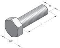 Acciaio Inox Vite a testa esagonale, DIN EN ISO 4017 Dati tecnici: Secondo DIN EN ISO 4017 Materiale: Acciaio Inox Filetto: M8, M10, M12 Tipo materiale: V4A Lunghezza: da 20 a 60 mm V2A Vite a testa