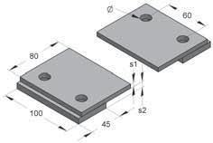 CENTUM Slitta di scorrimento, fonoassorbente Tipo C, h = 200 mm Diametro Fascetta Vite di A s2 L B H Carico ammissibile Peso Conf.