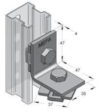 Squadretta universale Stex 35 Binari e accessori 35 02 Squadretta universale Stex con due piastre fi lettate (piastre fi lettate rotanti) Dati tecnici: Per tipo di binario: Stex Materiale: Acciaio