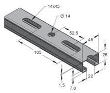 ssaggio: connessione antiscorrimento sul lato aperto e Tipo materiale: S250GD-Z275-N-A connessione a taglio sul lato con forometria Finitura: Lamina zincata a caldo (fbv) del binario di montaggio