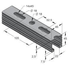 misura fi no a 1 mm 2) Non testato RAL 3) Progetto realizzato secondo DIN EN 1993-1-2 (EC3) applicando la nostra tecnologia DIN EN 1993-1-2 Binari di montaggio profilo-c 45/26 Descrizione Protezione