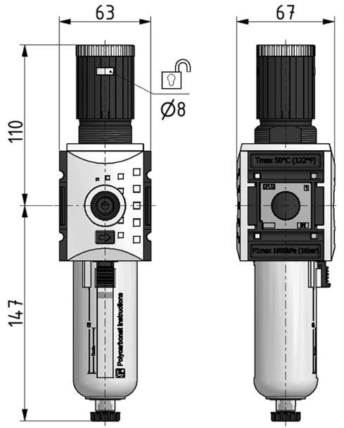 Body: technopolymer Seals: NBR Internal parts: brass