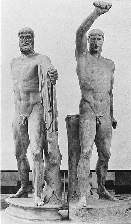 Fig.36 Gruppo statuario dei Tirannicidi, copia in marmo di età romana.