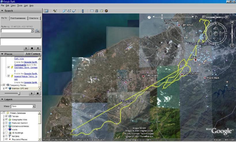 Visualizzazione dei dati su Google Earth La linea gialla
