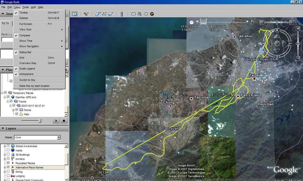 Visualizzazione dei dati su Google Earth Visualizza (view)