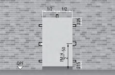 Modalità di fissaggio Porte multiuso REVER FISSAGGIO CON ZANCHE Nel caso di fissaggio con zanche, si consiglia di creare gli scassi adeguati nella parete (sezione 80 x 160 mm) oppure di fissare le