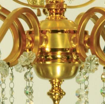 Chandelier made of fine gold plated patinated brass with choice Strass Swarovski crystals. h. (height) cm. 24 Øcm. 63 6.