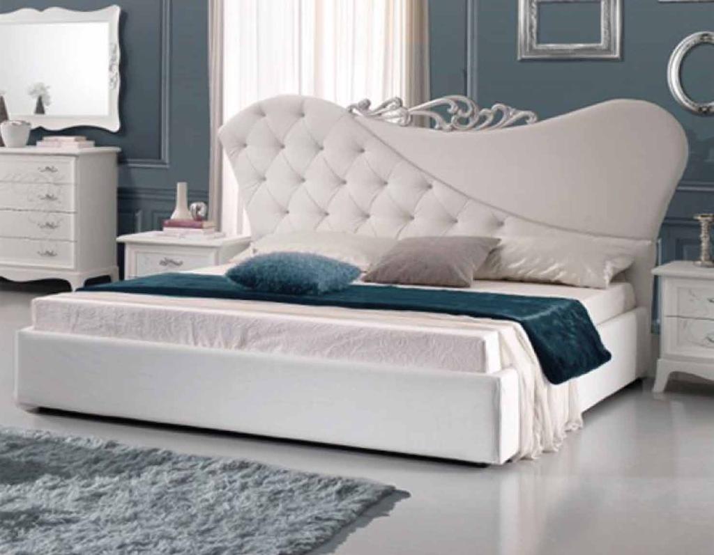 LETTO MONACO ECOPELLE BIANCO