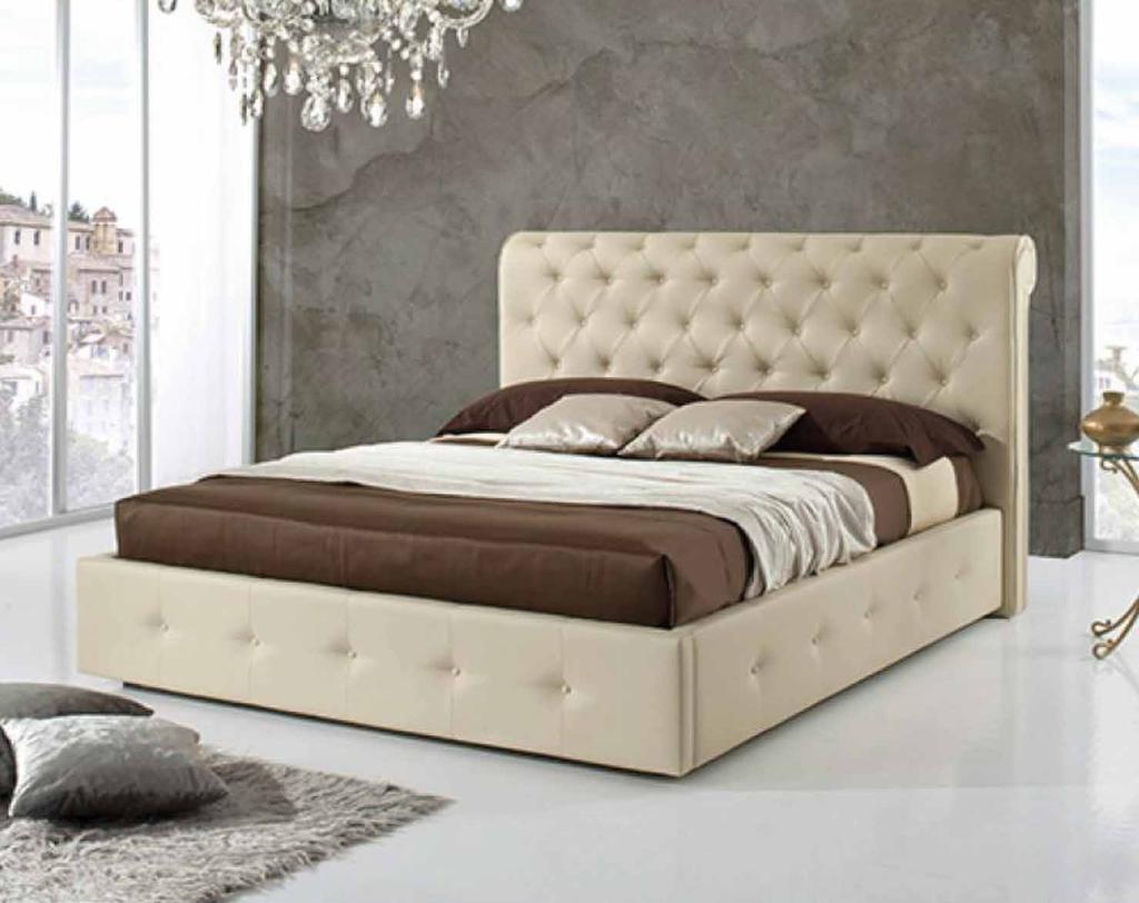 LETTO MADRID ECOPELLE CREMA