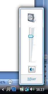Volume audio Per modificare le impostazioni di volume e audio è possibile effettuare un clic con il tasto sinistro del mouse sull icona volume presente nell area di notifica e