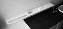 120 330 Mensola metallica finitura laccata bianca; Completa di porta oggetti Mensola lineare L Sp P / cm Sp P /