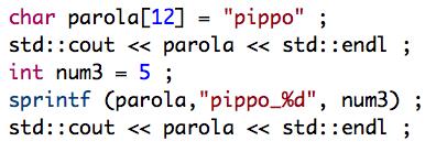 Le stringhe in C e C++ Le parole sono gestite da vettori di lettere in C In C++ esiste un tipo dedicato,