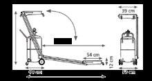 041-1452-000 Aspiratore-recuperatore pneumatico per olio esausto a pantografo 90 l Capacità serbatoio 90 l con indicatore di livello Contenitore abs 3 scomparti portautensili Capacità vaschetta di