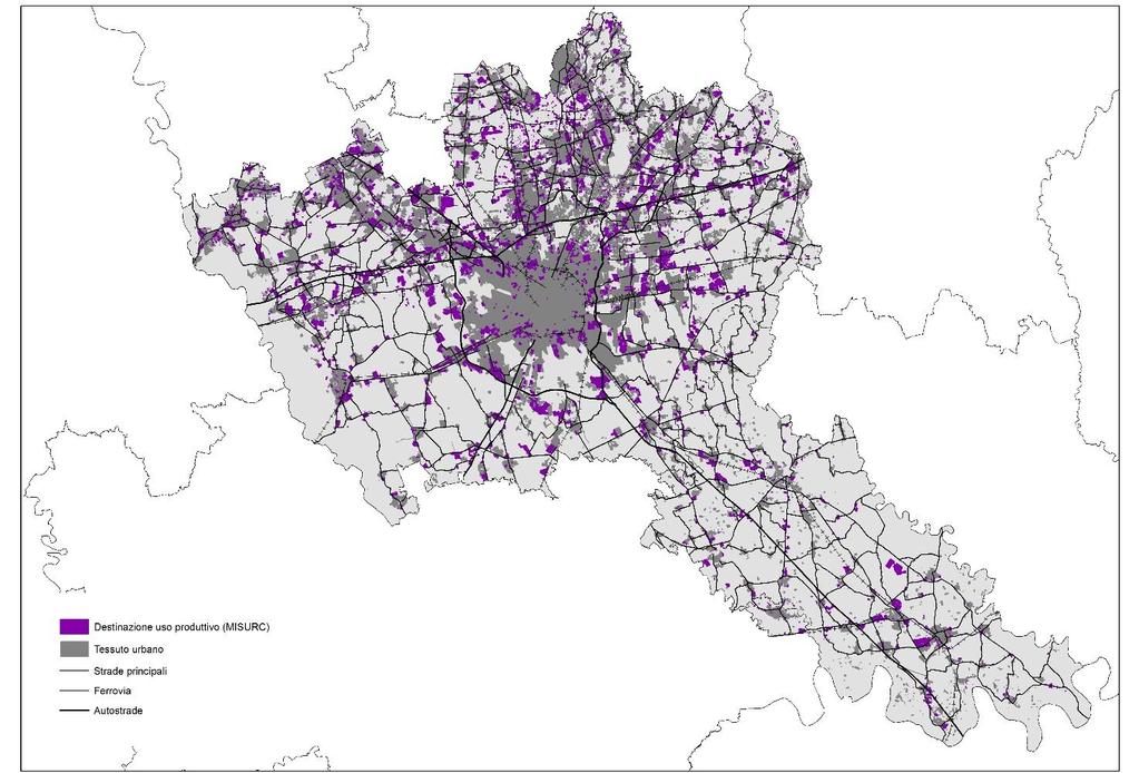 La frammentazione delle aree produttive sul territorio Fonte: Elaborazione