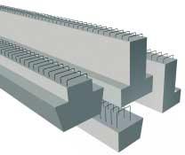 Tegoli TT Tegoli autoportanti precompressi, ad estradosso piano ed intradosso binervato, utilizzati per coprire ampie maglie strutturali con notevole flessibilità geometrica e possibilità