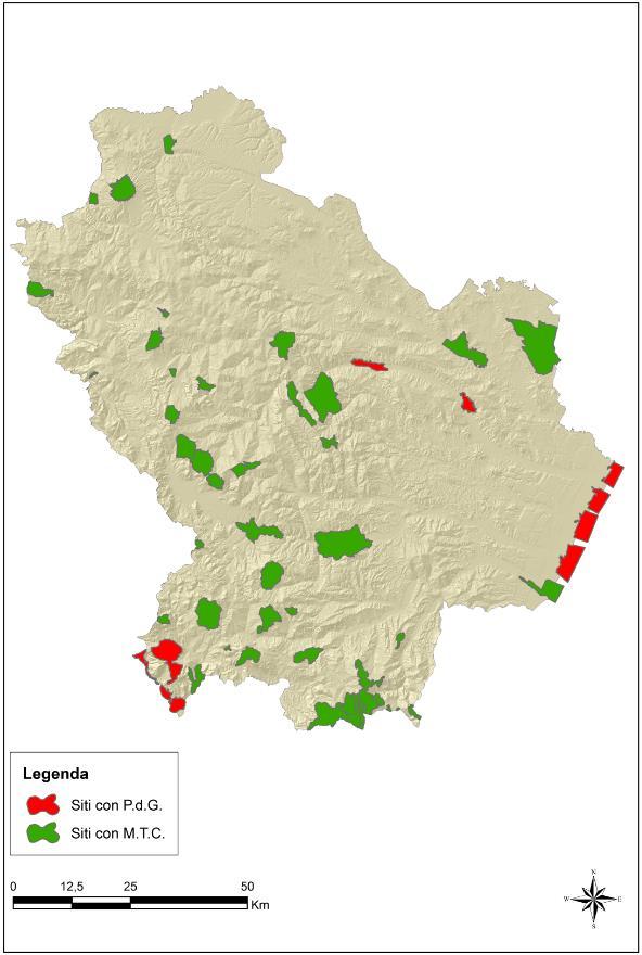 Stato di attuazione di Rete Natura 2000 in BASILICATA 58 siti Rete Natura 2000 pari al 17,7% del territorio; 17 Z.P.S. Direttiva Uccelli 2009/