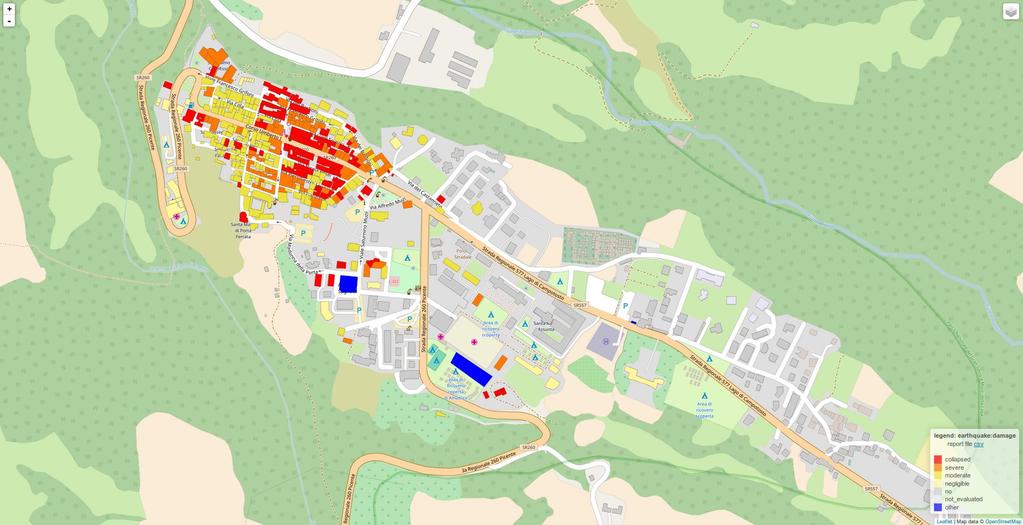 TERREMOTO NEL CENTRO ITALIA - MAPPATURA CON OSM Integrazione con dati CopernicusEMS per la valutazione dei danni sulle strutture Ciclo virtuoso di integrazione