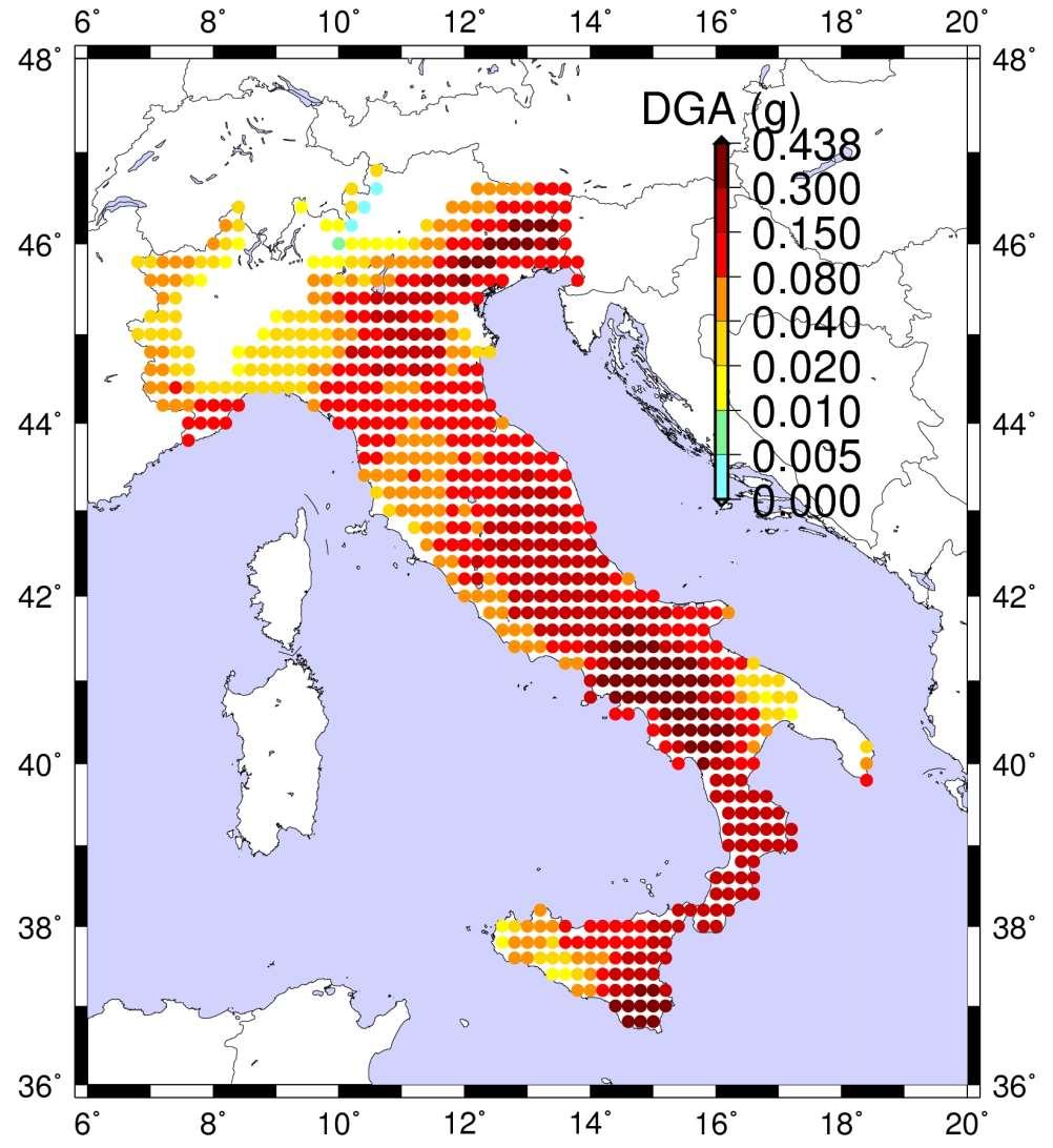 Mappa delle accelerazioni di