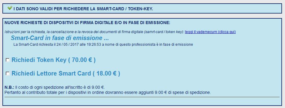 1.4 RICHIESTA AVVENUTA CORRETTAMENTE Se i dati sono stati confermati ed è andato tutto a buon fine, la schermata Richiedi Firma digitale sarà come in figura 6, vuol dire che la richiesta è stata