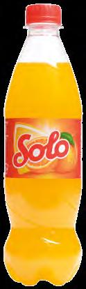 SOLO: LA SODA NORVEGESE S olo è tra i marchi di soda più famosi e diffusi in Norvegia e identifica una bibita a base di succo di arancia, dal
