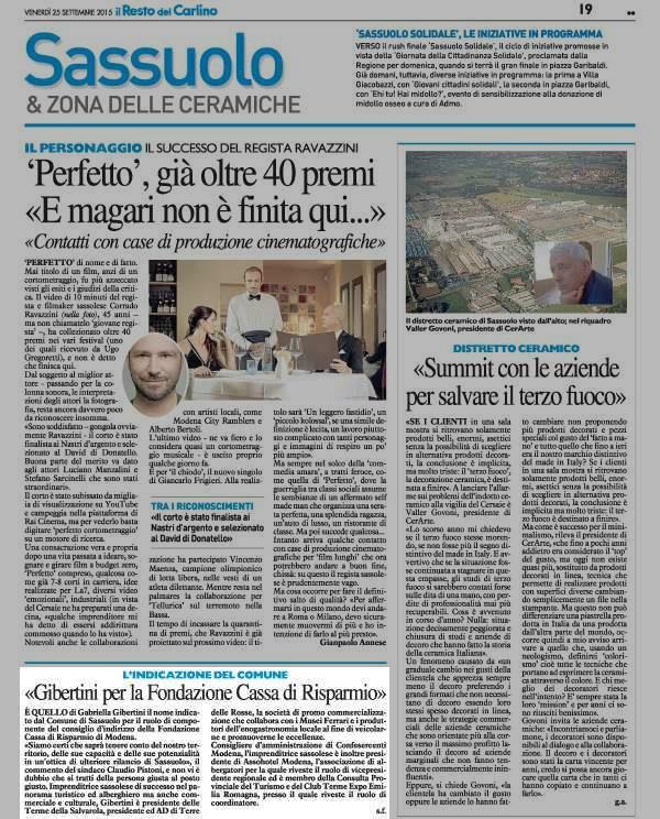 25 settembre 2015 Pagina 19 Il Resto del Carlino (ed.