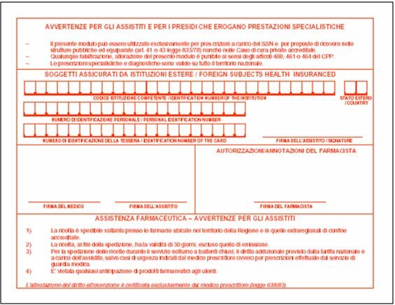 RETRO della RICETTA Il retro della ricetta va obbligatoriamente compilato in caso di prescrizione a favore di assistiti