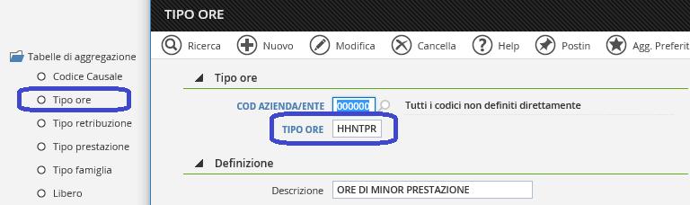 il Tipo Ore ='HHMTPR') Per impostare opportunamente i campi di aggregazione sulle voci presenze seguire i seguenti passaggi (PRESENZE WEB): Controllare nell analisi "HRO_Check_Famiglia_Voci_Presenze"