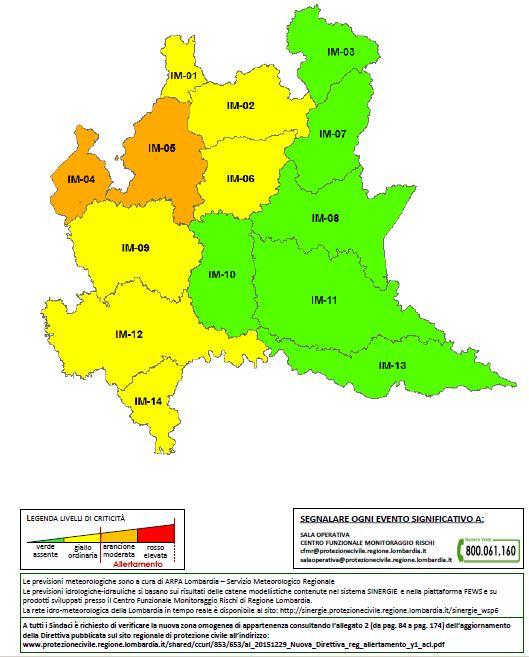 L AVVISO DI CRITICITÀ REGIONALE 3/3 Pittogramma zone omogenee e livelli di