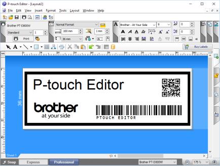 - SOFTWARE / NASTRO FLe P-TOUCH EDITOR Il software P-touch Editor è potente ma molto semplice da utilizzare.