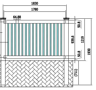 37,50 x 37,50 mm Cancello su misura disponibile. FD1 (L. 1830 mm x H.