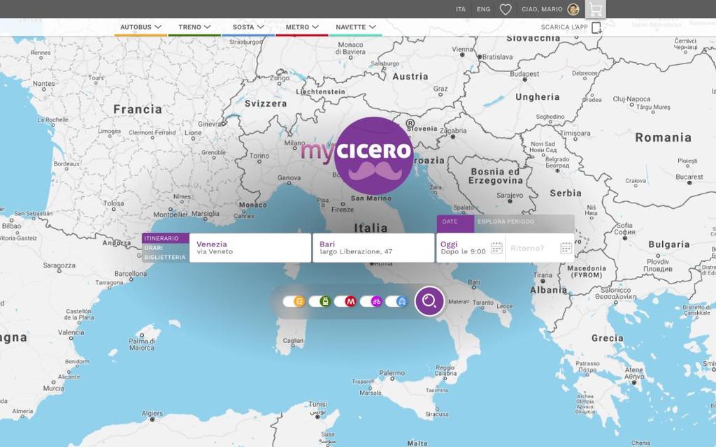 Travel Planner Intermodale Ricerca di soluzioni di viaggio