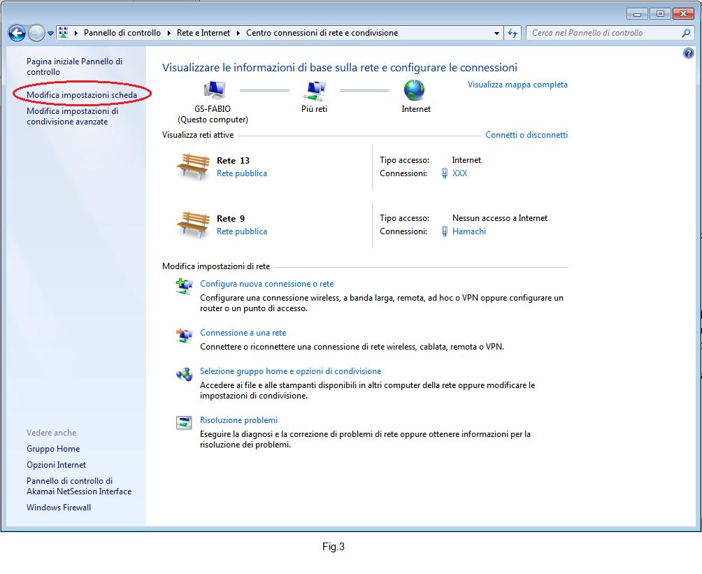 Selezionare Connessione alla rete