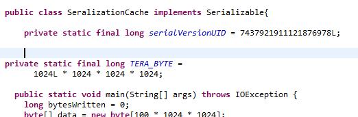 CONTROLLO DELLE VERSIONI L'identificatore della classe in Eclipse puntando il mouse sul nome di una classe Serializzabile appare