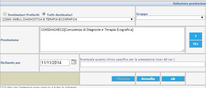 Informatizzazione delle Richieste di Consulenza e Prestazioni all Ambulatorio di Diagnostica e Terapia Ecografica Nell ambito del progetto di informatizzazione del flusso di richieste di esami e