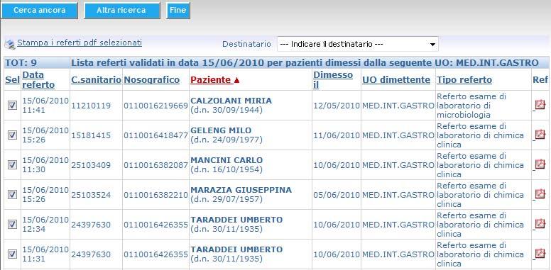 multipla, con accesso ai referti di interventi