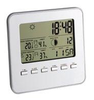 Indicatore della temperatura esterna e dell'umidità tramite sensore estendibile a 3 trasmettitori (max 30 m) Indicatore della temperatura interna e umidità Tendenza della temperatura Previsione del