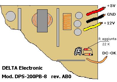 Page 2 of 7 Per un regolare funzionamento il filo arancione DC-OK (Power Good) va unito al +5V.