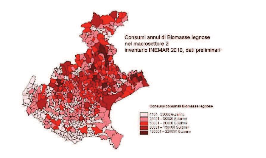 Figura 7 b) INEMAR Veneto. Emissioni totali a livello provinciale edizioni 213.