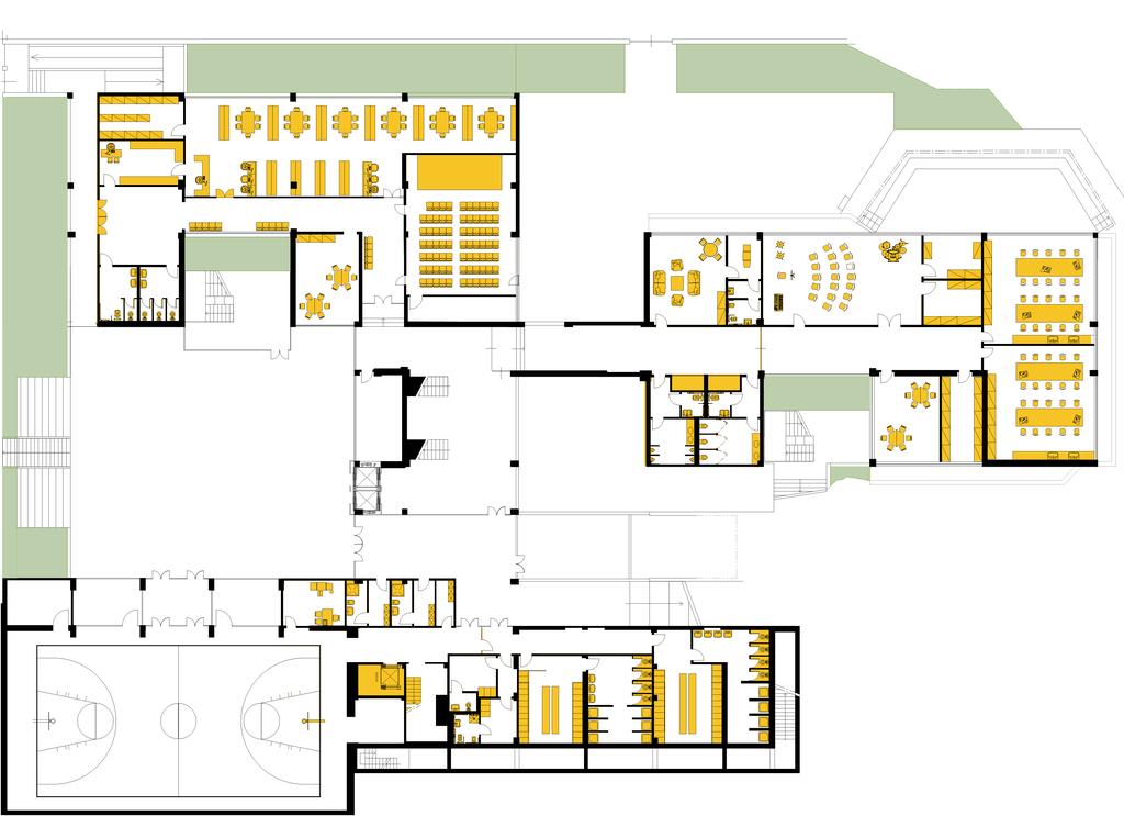 2: il progetto architettonico il piano 7 6 4 6 5 6 seminterrato 2 3 10 1 6 6 8