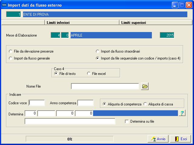 Import dati da flusso esterno (file txt) su cedolini (1 di 3) Elaborazioni Mensili Import Dati da File Esterno Introduzione nuovo criterio per import dati da flusso esterno oltre che da file di