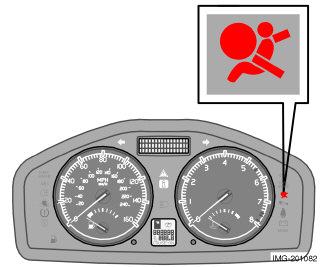 01 Sicurezza Sistema AIRBAG 01 Spia di allarme nel quadro comandi combinato Il sistema AIRBAG 1 viene continuamente monitorato dalla relativa centralina.